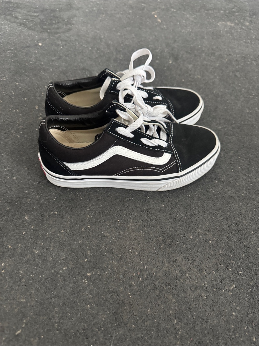 Vans Kids Black and White Low-Top Skate Sneakers